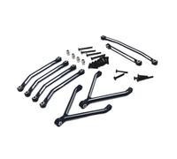 VVHKMSIL Metal Upgrading And Refitting CNC Process Chassis Axle Fixed Link Steering Link Kit 1/24 Scale(Black)