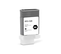 VVHKMSIL PFI120 Refillable Ink Cartridge With Permanent Chips Compatible With Printer Models TM-200 TM200 TM-205 TM-300 TM-305 TM300 130ML(Black)