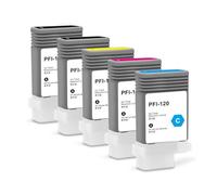 VVHKMSIL PFI120 Refillable Ink Cartridge With Permanent Chips Compatible With Printer Models TM-200 TM200 TM-205 TM-300 TM-305 TM300 130ML(1 Set)