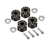 VVHKMSIL Universal Fit Black Coating Brass Wheel Hex For 1/10 RC Crawler Compatible With PRO III UTB10 Upgrade(9MM)