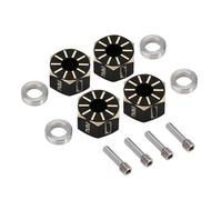 VVHKMSIL Universal Fit Black Coating Brass Wheel Hex For 1/10 RC Crawler Compatible With PRO III UTB10 Upgrade(7MM)