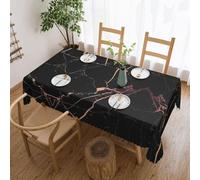 vvhmghda Black Rose Gold Marble Print Rectangular Tablecloth,Suitable For Buffets,Farmhouses,Parties And Banquets.