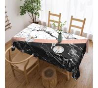 vvhmghda Black White Marble Print Rectangular Tablecloth,Suitable For Buffets,Farmhouses,Parties And Banquets.