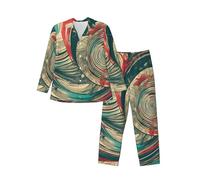 vvhmghda Men'S Button Not All Who Wander Are Lost Print Pajama Set-Soft Long-Sleeved With Pockets,Casual Loungewear. Black
