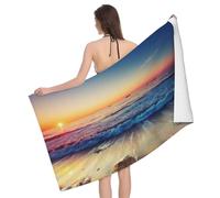 vvhmghda Sunset View On The Beach Shore Print Microfiber Absorbent Bath Towel,80 * 130 Cm,Suitable Forfitness,Bathroom,Sports.
