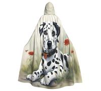 vvhmghda Unisex Full Dalmatian Print Hooded Robe Cloak Costume,Costume Party,Halloween Cape,Themed Party Cape.