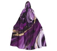 vvhmghda Unisex Full Dark Purple Texture Marble 1 Print Hooded Robe Cloak Costume,Costume Party,Halloween Cape,Themed Party Cape.