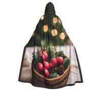 vvhmghda Unisex Full Merry Christmas Print Hooded Robe Cloak Costume,Costume Party,Halloween Cape,Themed Party Cape.