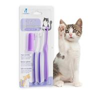 VVHOMIFE Cat Toothbrush Complete Kitty Dental Care Kit - Premium Brushes for Cats, Easy Oral Hygiene & Gap Cleaning - Purple