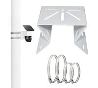 VVHOOY Camera Pole Mount for eufy Security SoloCam S340/E30/E42, No Drill Stainless Steel Adjustable Bracket Camera Holder Drainage Pole Mount Accessories Kit for Outdoor and Indoor, White