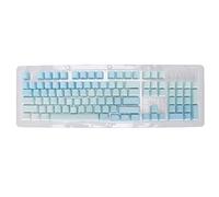 VVHUDA 104 PCS Key Caps, PBT Material Frost Blue Opaque Side Engraving Ergonomic Design Matte Keycaps, for 61/87/104 Keys Mechanical Keyboard small gift