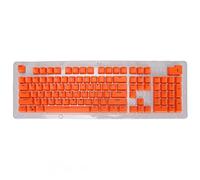 VVHUDA 106 Pcs Keyboard Caps, OEM Height Pudding Keycaps Replacement Set, Two Colors Matte Appearance, for 61/87/104 Keys Gaming Mechanical Keyboards(orange red black) small gift