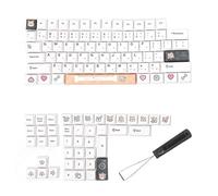 VVHUDA 116PCs Sublimation Keycaps, PBT Material Cute Pattern Mechanical Keyboard Keycaps Full Set PC Parts, Five-Faced Dyed, Universal for Mechanical Keyboard(Shiba Inu) small gift