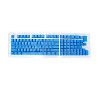 VVHUDA 117Pcs Keyboard Caps, OEM Height Two Colors Injection Pudding Keycaps Replacement, for 61/64/68/71/78/82/84/87 Keys Gaming Mechanical Keyboards(dark blue and white) small gift
