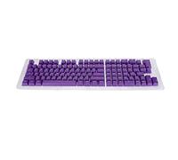 VVHUDA 117Pcs Keyboard Caps, OEM Height Two Colors Injection Pudding Keycaps Replacement, for 61/64/68/71/78/82/84/87 Keys Gaming Mechanical Keyboards(Purple white) small gift