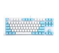 VVHUDA 87 Keys Computer Keyboard, Mixed Light Mechanical Computer Peripherals, for Desktop Laptop(white with blue) small gift