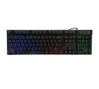 VVHUDA Gaming Mechanical Keyboard, Wired 104 Keys Ergonomic USB Gaming Keyboard with Adjustable RGB Lighting Effect, for Home Office Laptop Work Gaming, Layout(black) small gift