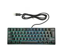 VVHUDA Mechanical Gaming Keyboard, Portable 61 Keys RGB LED Backlight Brightness Adjustable, Compact Ultra Slim Wired Keyboards for Laptop PC small gift