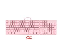 VVHUDA Mechanical Keyboard, 104 Keys Pink Wired Mechanical Keyboard N Key Rollover Blue Switch Gaming Keyboard, Splashproof Design, for Home Office Computer Laptop small gift