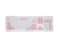 VVHUDA Mechanical Keyboard 104 Keys, Retro Keycaps, Translucent Backlit Double Color Keycaps, for PC Gamer Computer Desktop(White pink) small gift