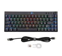 VVHUDA Mechanical Keyboard, 68 Keys 2.4G BT 3.0 BT 5.0 Three Modes RGB Backlight 1800mAh Battery Black Gaming Keyboards, for Laptop, Desktops PCs(Green axis) small gift