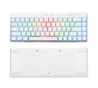 VVHUDA Mechanical Keyboard,68 Keys RGB Dynamic Backlight,Three Modes 1800mAh Battery N Key Rollover,White Mechanical Gaming Keyboard,For Gamer(Green axis) small gift