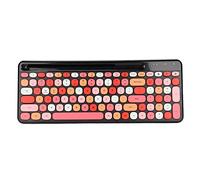VVHUDA Wireless Keyboard, BT Mini 100 Keys Smart Intelligent Automatic Sleep, Power Saving Colorful Computer Keypad for Windows, for OS X, for Android(black and red mixed color) small gift