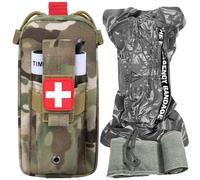 VVIITOP Tourniquet Pouch (Israeli Bandage + IFAK Pouch), Small Trauma Medical Kit Tactical First Aid for Camping and Hiking (Camouflage)
