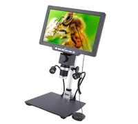Vvikizy 10.1 Inch Digital Microscope, 12M Pixels 2000X Magnification with 2 Adjustable LED Lights for Mineral Identification Biological Observation Electronic Repair
