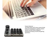 Vvikizy 12 Mini Macro Mechanical Gaming Keyboard, Gaming Keyboard Red Switch Volume Control 3 Knob Multifunctional Keyboard Game Office Programming (Wireless BT(Inbuilt Battery