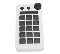 Vvikizy 15 Macro Keys Stream Controller with Knob, Customizable Visual Keyboard, Effortlessly Manage Streams Shortcuts for Multiple Programs, Compatible with PC OBS Software (White)