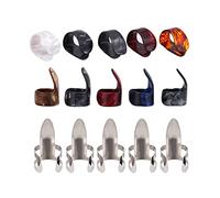 Vvikizy 15Pcs Metal Finger Thumb Forefinger Picks Set with Storage Box for Guitar, Bass Playing, Not Easy to Break, Relieve Finger Fatigue and Pain
