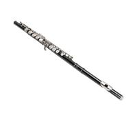 Vvikizy 16 Key C Flute Bright Tone Instrument with G Key Offset Design for Adults Beginners, Cupronickel Material Black for Festive Parties