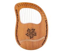 Vvikizy 16 String Lyre Harp, Composite Wood Vintage Stringed Instrument with Crisp Sound Wide Tones, Safe Rounded Design, Includes Tuning Wrench and Manual, for Beginners Harp Lovers