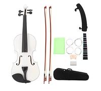 Vvikizy 4/4 Size Violin Handmade Solid Wood Violin White Finished for Beginners Adults with Bow Rosin Case Clear Smooth Sound Art Gift