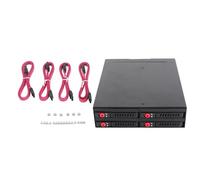 Vvikizy 4 Bay 2.5in HDD Cage, 4 Bay SSD Mobile Rack 4 Bay Hard Drive Cage Compatible with 15mm Thick 2.5in HDD SSD Built in Silent Fan LED Indicators for Data Security