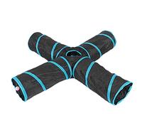 Vvikizy 4 Way Cat Tunnel Sturdy Spring Steel Frame Tear-Resistant Polyester Indoor and Outdoor Toy for Cats