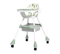 Vvikizy Baby High Chair, Convertible Chair Infant Chair Adjustable Height Folding Design Removable Tray for Feeding Dining Playing with Fabric Easy to Clean (Matcha Green)