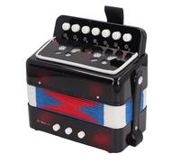 Vvikizy Button Accordion, 7 Keys Kids Musical Instrument with Belt Buckle Design for Beginners, Safe ABS Material for Hand Eye Coordination Practice (Black)