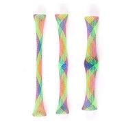 Vvikizy Cat Spring Tube Toy, 3Pcs Cat Spring Shape Tube Toy, Cat Play Sticks Colorful Bouncing Interactive Toy Nylon Mesh Cat Toy with Bell and Catnip