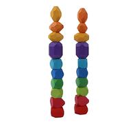 Vvikizy Colorful Wooden Stone Stacking Blocks Set for Children's Mental Development 20pcs
