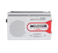 Vvikizy Compact Portable Radio with Speaker, Transistor Radio for AM FM Home Outdoor, Pocket Radio with Headphone Jack for Versatile Listening Options (Silver Red)