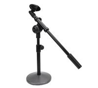 Vvikizy Desk Mic Stand, Adjustable Height and Angle Telescoping Boom Arm with Weighted Round Base, for Broadcasting Recording Podcasts Live Performances
