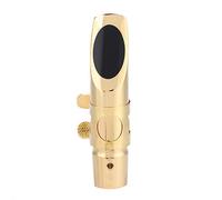 Vvikizy Eb Alto Sax Saxophone Mouthpiece with Cap Pads, Delicate Design for Smooth Jazz Performance, Brass