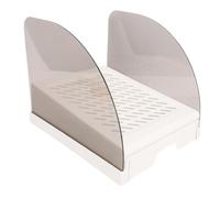 Vvikizy Elevated Litter Step, Unique Drawer Design Anti Slip Easy to Clean Cat Litter Ramp with Drawer, for Preventing Tracking and Pet Access (White)