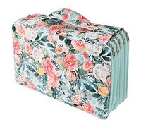 Vvikizy Exquisite Rose Pencil Case Large Capacity with 100 Slots Easy to Carry Oxford Cloth for School Use (Green Rose)