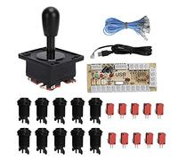 Vvikizy Game DIY Kits, Joystick Accessories with USB Encoder Board for PC Game, Delay and Multiplayer Support (Black)