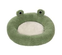 Vvikizy Green Cat Bed, Washable Non Slip Plush Pet Bed with Raised Edge for Neck Support, Soft Bubble Fleece for Dogs and Cats (L)