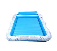 Vvikizy Inflatable Tanning Pool, 81.9 X 53.9in Pool Floating Bed Lounger Sunbathing Float Thickened PVC Pool with Built in Pillow for 2 People