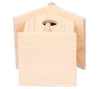 Vvikizy Innovative Wooden Birdhouse Emulates House Shape Bird Feeder with Stand for Garden Decor Wood Material for Small Birds